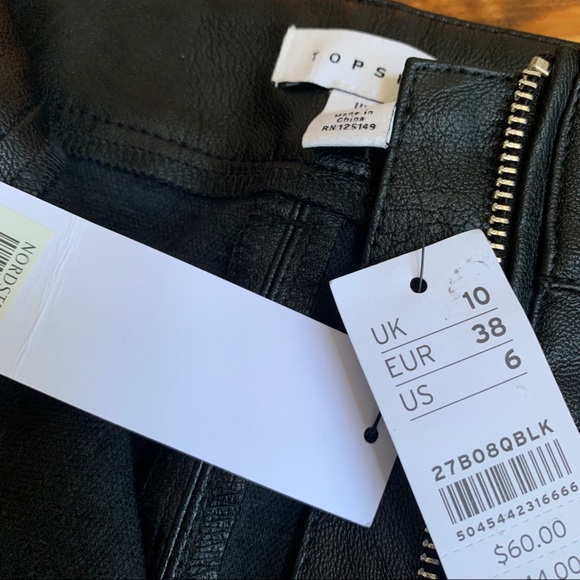 Topshop Black Faux Leather PU Hardware Mini Skirt - Picture 9 of 13